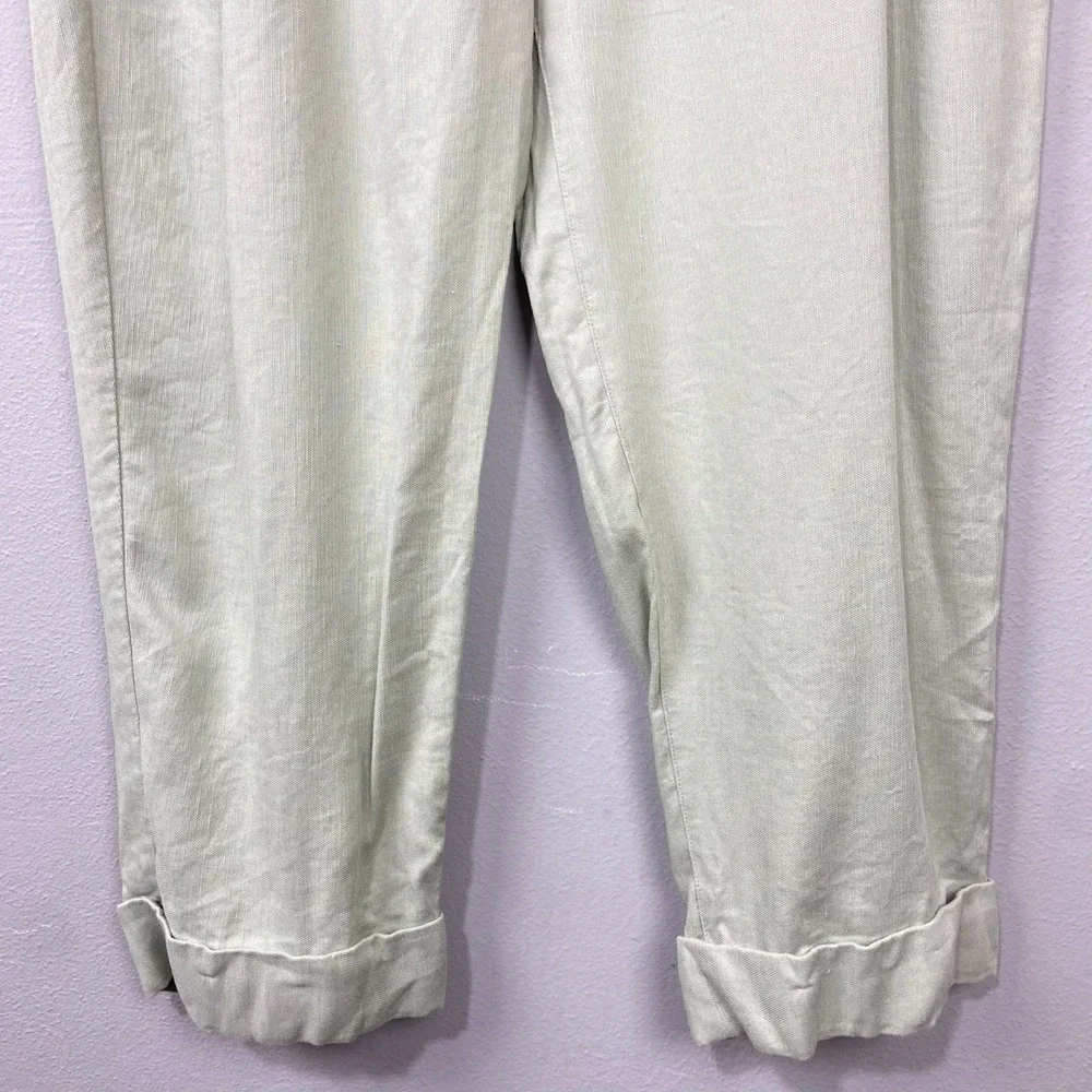 Wilfred Aritzia Wilfred Allant Linen Blend‎ Trousers High Waist Cropped Size 12